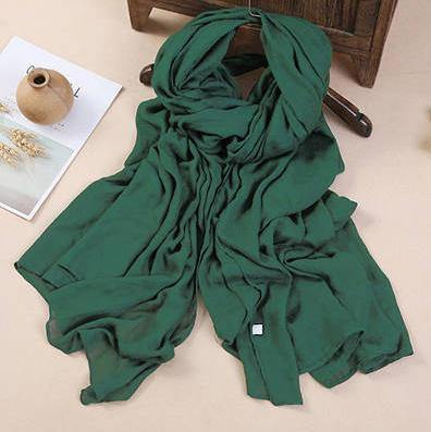 Female bib Korean wild long shawl wild green silk scarf - bagstylebliss