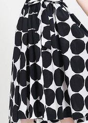 Fine Black Dot tie waist Summer Cotton Dress - bagstylebliss