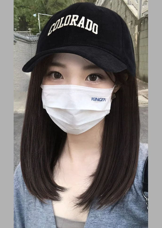 Fine Coffee Graphic Wig One Piece Baseball Cap Hat