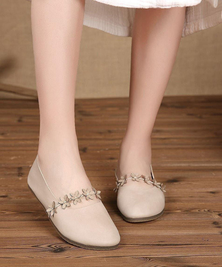 Fine Flats Beige Cowhide Leather Penny Loafers - bagstylebliss