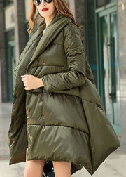 Fine Green Peter Pan Collar double breast Cloak Winter Duck Down Coat