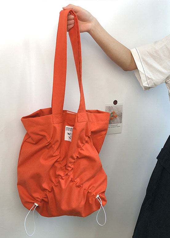 Feine orange Kordelzug-zerknitterte Baumwoll-Satchel-Handtasche
