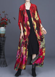 Fine Red Print asymmetrical design Long Summer Spring Dress - bagstylebliss