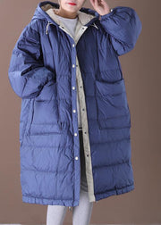 Fine blue goose Down coat plus size clothing snow jackets hooded pockets Luxury Jackets - bagstylebliss