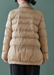 Fine nude outwear plus size clothing down jacket lapel pockets winter outwear - bagstylebliss