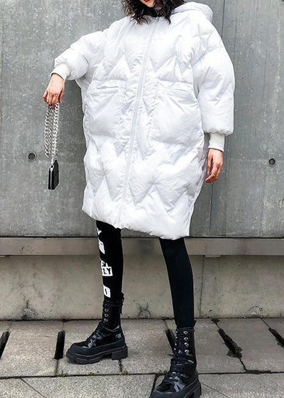 Fine oversized winter coats hooded zippered Parkas for women - bagstylebliss