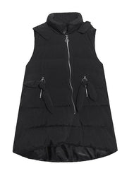 Fine plus size clothing winter jacket winter coats black hooded sleeveless Parkas for women - bagstylebliss