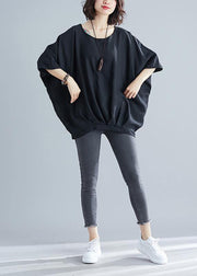 Fitted Black Batwing Sleeve Summer Tops - bagstylebliss