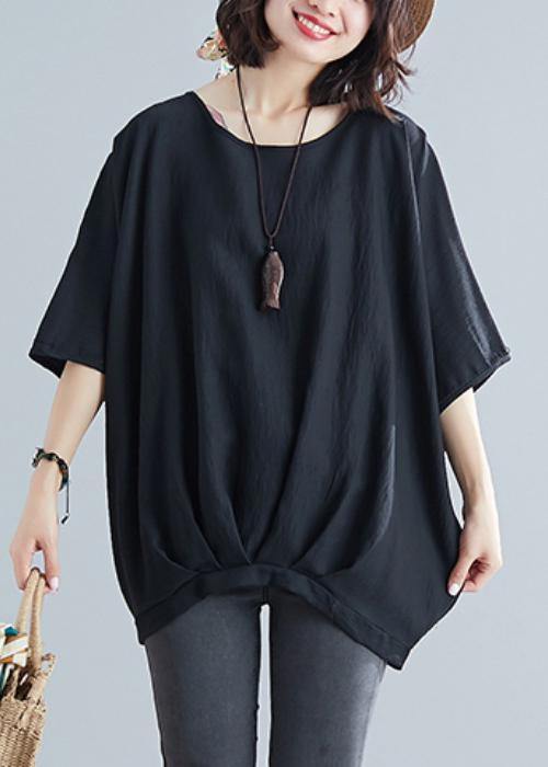 Fitted Black Batwing Sleeve Summer Tops - bagstylebliss