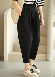 Fitted Black Casual Pockets Harem Fall Pants - bagstylebliss