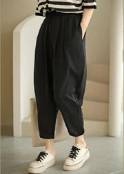 Fitted Black Casual Pockets Harem Fall Pants - bagstylebliss