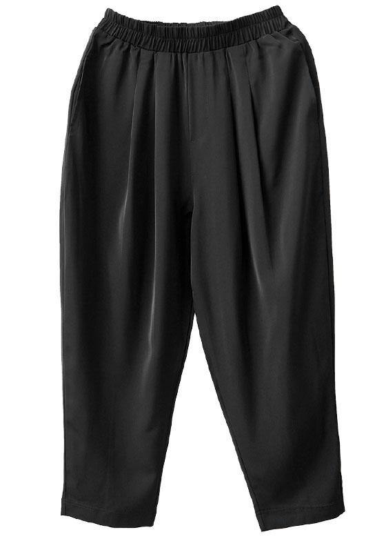 Fitted Black Casual Pockets Harem Fall Pants - bagstylebliss