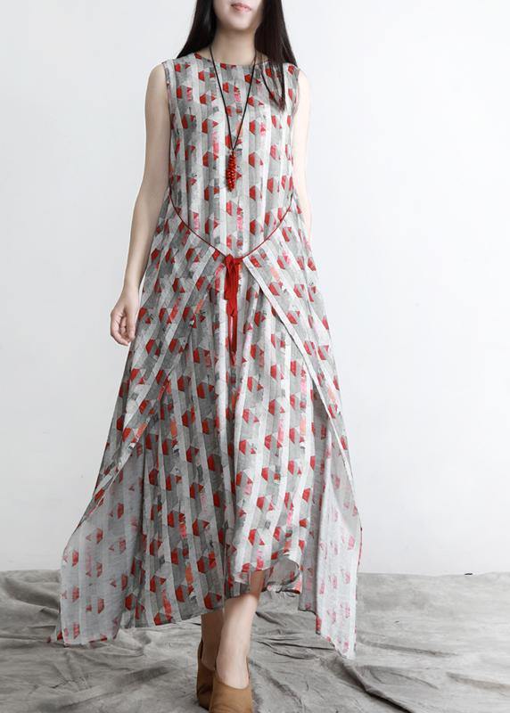 Fitted Print Patchwork asymmetrical design Summer Dress - bagstylebliss