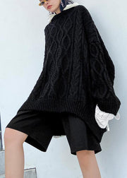 For Spring fall black knit tops plus size hooded clothes For Women - bagstylebliss