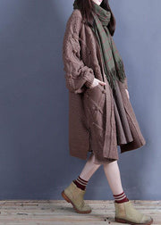 For Spring fall knitwear oversized khaki side open - bagstylebliss