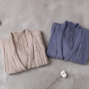 For Work blue knit cardigans fall fashion winter asymmetric knitwear - bagstylebliss