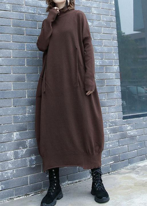 For Work chocolate Sweater dress outfit plus size two ways to wear Funny fall knit top - bagstylebliss