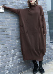 For Work chocolate Sweater dress outfit plus size two ways to wear Funny fall knit top - bagstylebliss