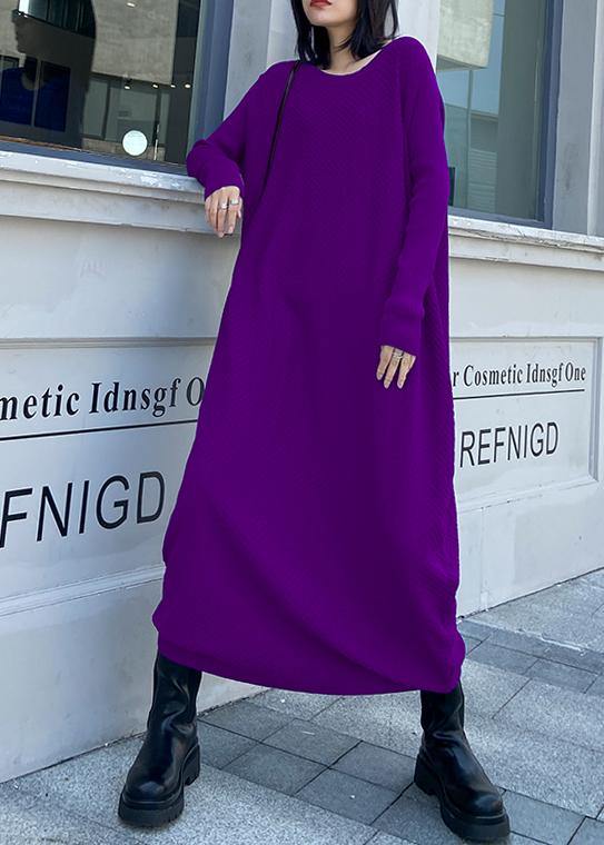 For Work purple Sweater weather Quotes o neck long sleeve Funny fall sweater dresses - bagstylebliss