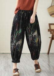 French Black Oversized Tie Dye Denim Harem Pants Spring