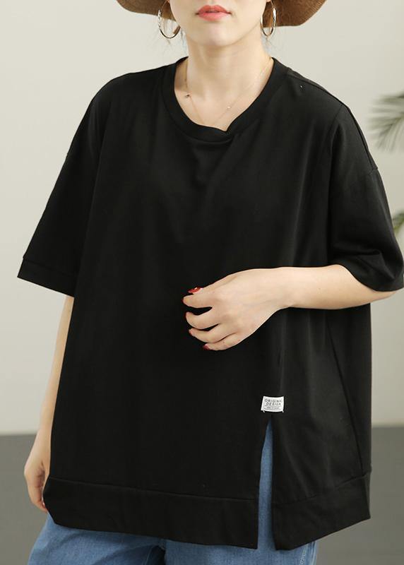 French Black side open Cotton Top Summer - bagstylebliss