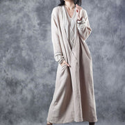 French BlackApricot V Neck Patchwork Pockets Fall Knit Long Sleeve Maxi Dress