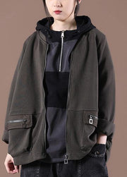 French Coffee Pockets Spring Hoodies Outwear - bagstylebliss