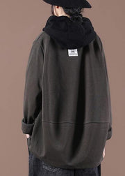 French Coffee Pockets Spring Hoodies Outwear - bagstylebliss