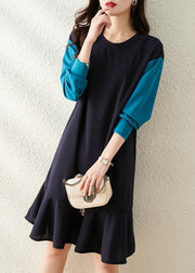 French Navy fashion Sweatshirt Street dress Winter