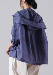 French Purple Low High UPF 50+ Coat Jacket Summer Hoodie Coat - bagstylebliss
