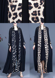 French Zebra pattern Summer Silk Patchwork Cardigans Long - bagstylebliss