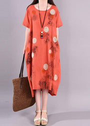 French cotton linen dress Metropolitan Museum Embroidery And Printed Casual Summer Dress - bagstylebliss