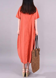 French cotton linen dress Metropolitan Museum Embroidery And Printed Casual Summer Dress - bagstylebliss