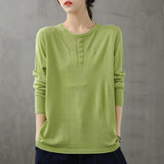 French green blouses for women o neck long sleeve short fall blouse - bagstylebliss