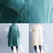 French green fine clothes For Women Inspiration double breast stand collar coats - bagstylebliss