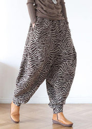 French khaki Jacquard trendy plus size wide leg pants Tutorials trousers - bagstylebliss