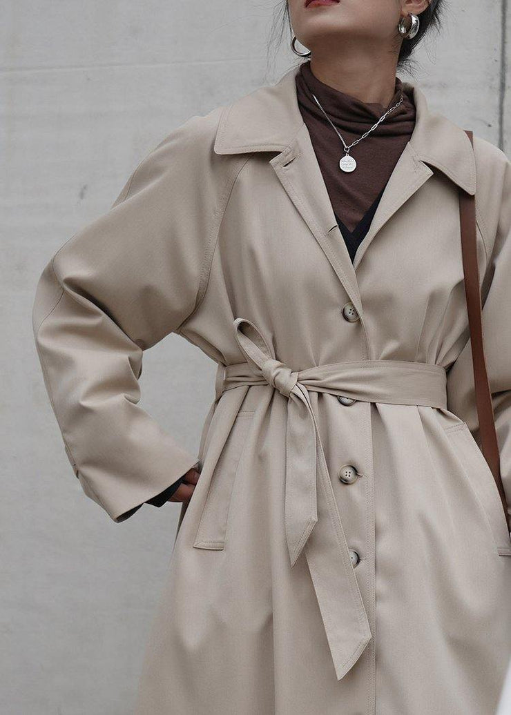 French nude Plus Size crane coats Fashion Ideas Notched pockets coats - bagstylebliss