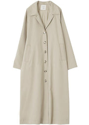 French nude Plus Size crane coats Fashion Ideas Notched pockets coats - bagstylebliss