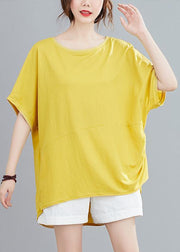 French o neck Batwing Sleeve women blouses Neckline yellow blouse - bagstylebliss