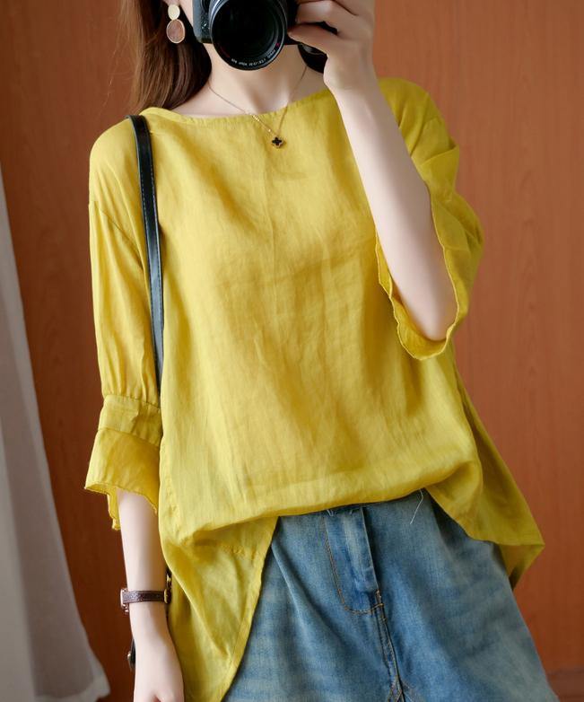 French o neck Ruffles tops women blouses Christmas Gifts yellow blouse - bagstylebliss