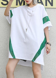 French o neck low high design cotton shirts Sleeve white tops summer - bagstylebliss