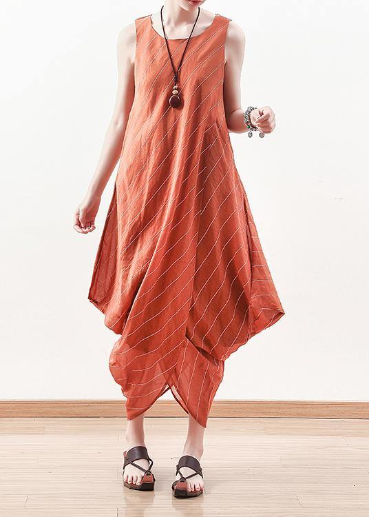 Goddess temperament dress was thin and irregular in orange long skirt - bagstylebliss