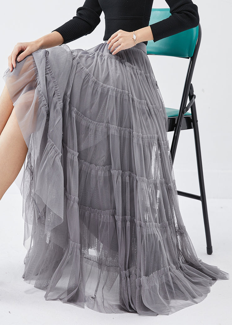 Grey Silm Fit Tulle Beach Skirts Exra Large Hem Spring