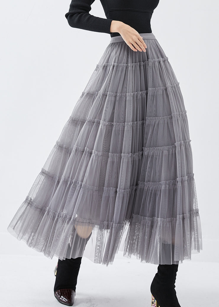 Grey Silm Fit Tulle Beach Skirts Exra Large Hem Spring