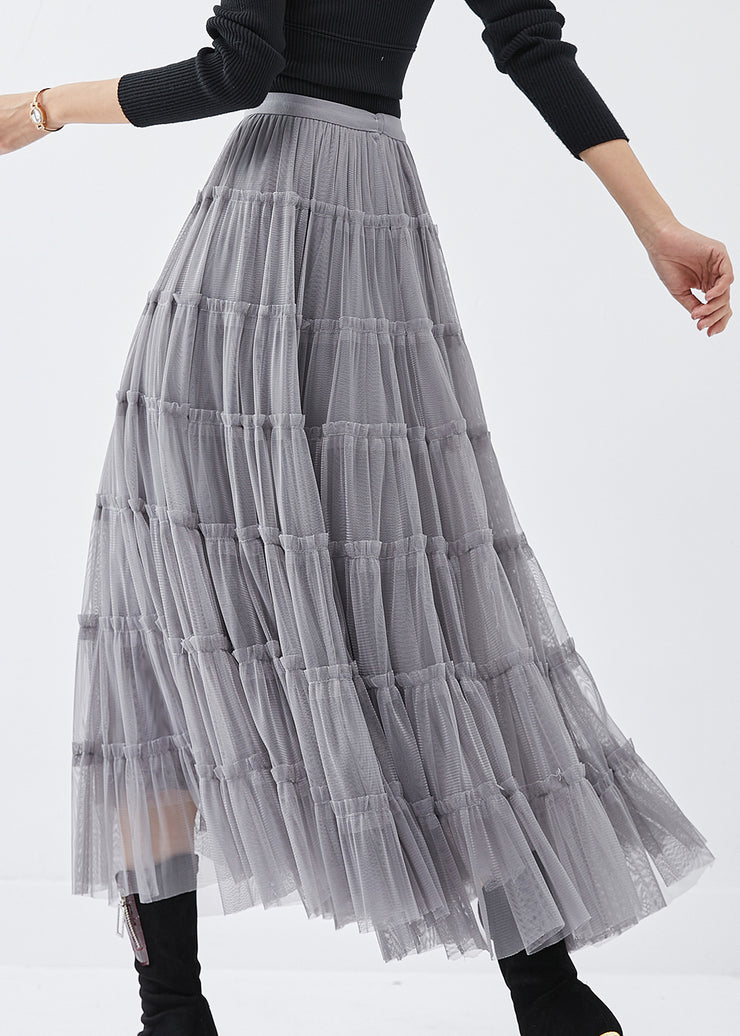 Grey Silm Fit Tulle Beach Skirts Exra Large Hem Spring