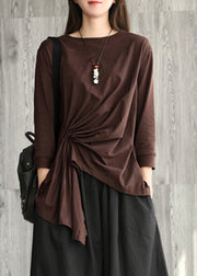 Handmade Black Asymmetrical Linen Top Spring