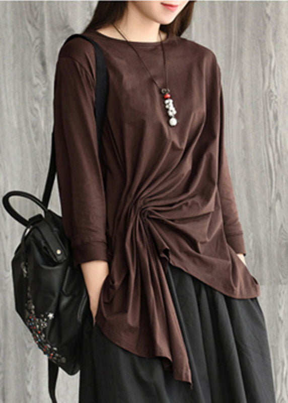 Handmade Black Asymmetrical Linen Top Spring