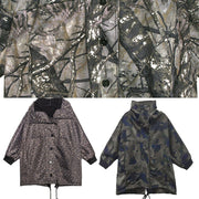 Handmade Button pockets fine coat for woman camouflage silhouette coat - bagstylebliss