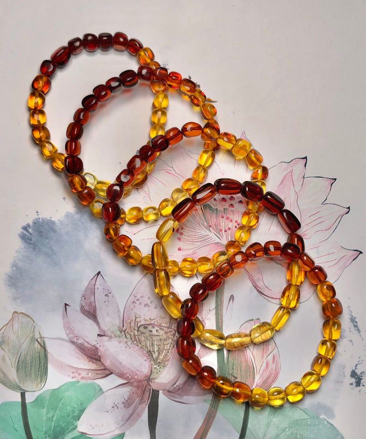 Handmade Gradient Color Amber Honey Wax Bracelet