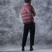 Handmade Mulberry zippered Pockets Winter Duck Down Jackets Long sleeve